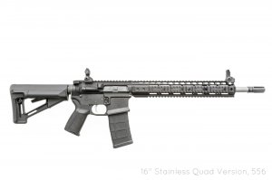 Black Noveske-built Gen III AR-15 rifle with many upgrades