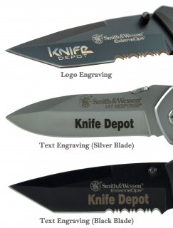 engraved logo knife example
