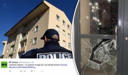 Smashed up windows in the Paris neighbourhood