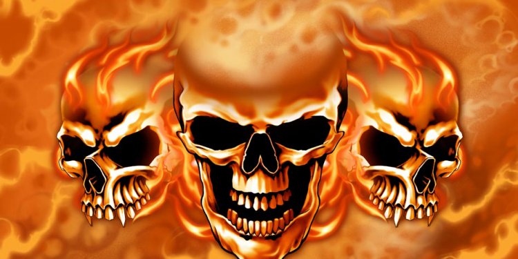 Flaming Skull Flag