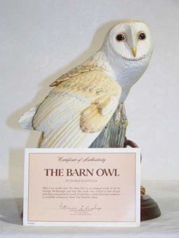 Franklin Mint barn owl figurine
