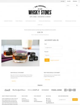 shopify wholesale web design: whisky stones